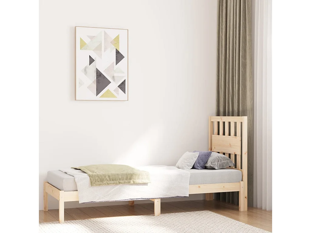 Giroletto in Legno Massello Grigio 75x190 cm Small Single