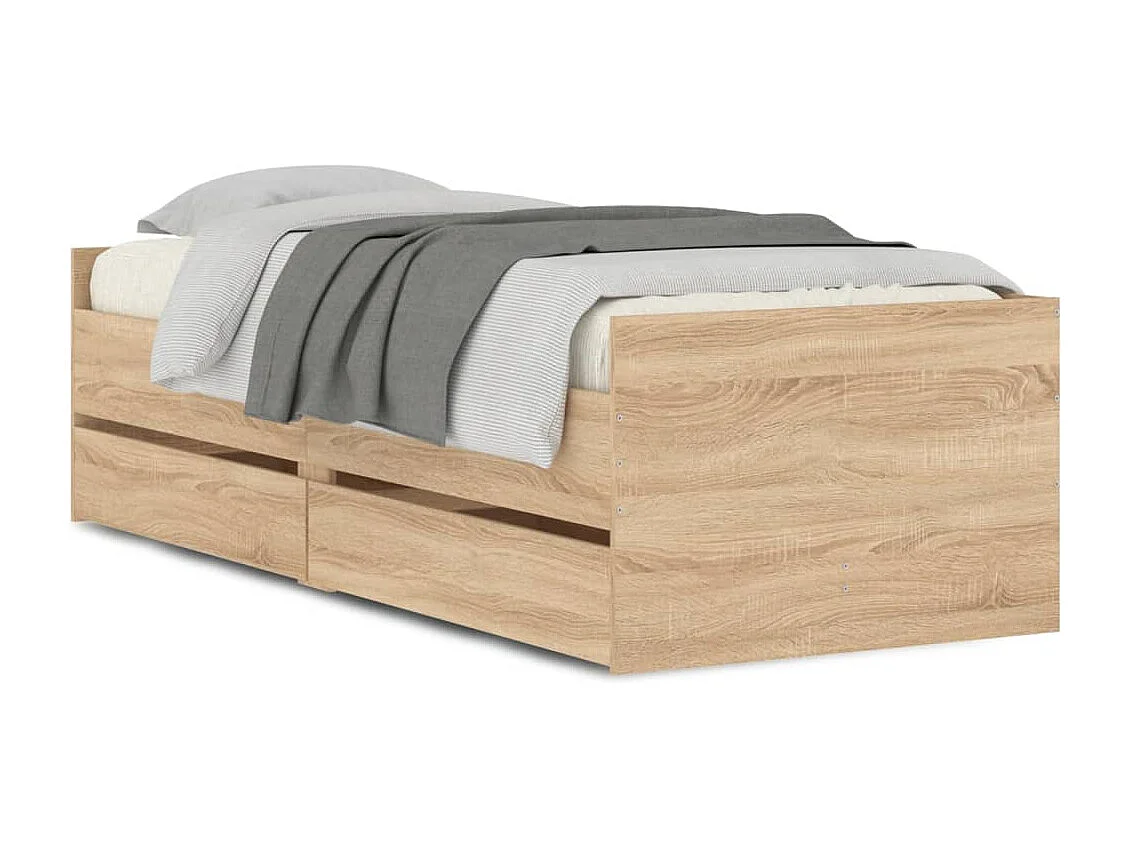 Bedframe met lades sonoma eikenkleurig 90x200 cm