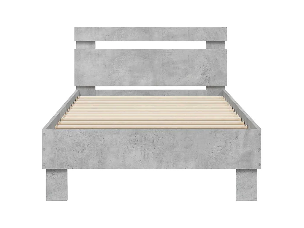 Cadre de lit sans matelas avec lumières LED gris béton 90x190cm