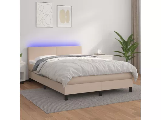 Kauf Unique Boxspringbett mit Matratze & LED Cappuccino-Braun 140x190cm