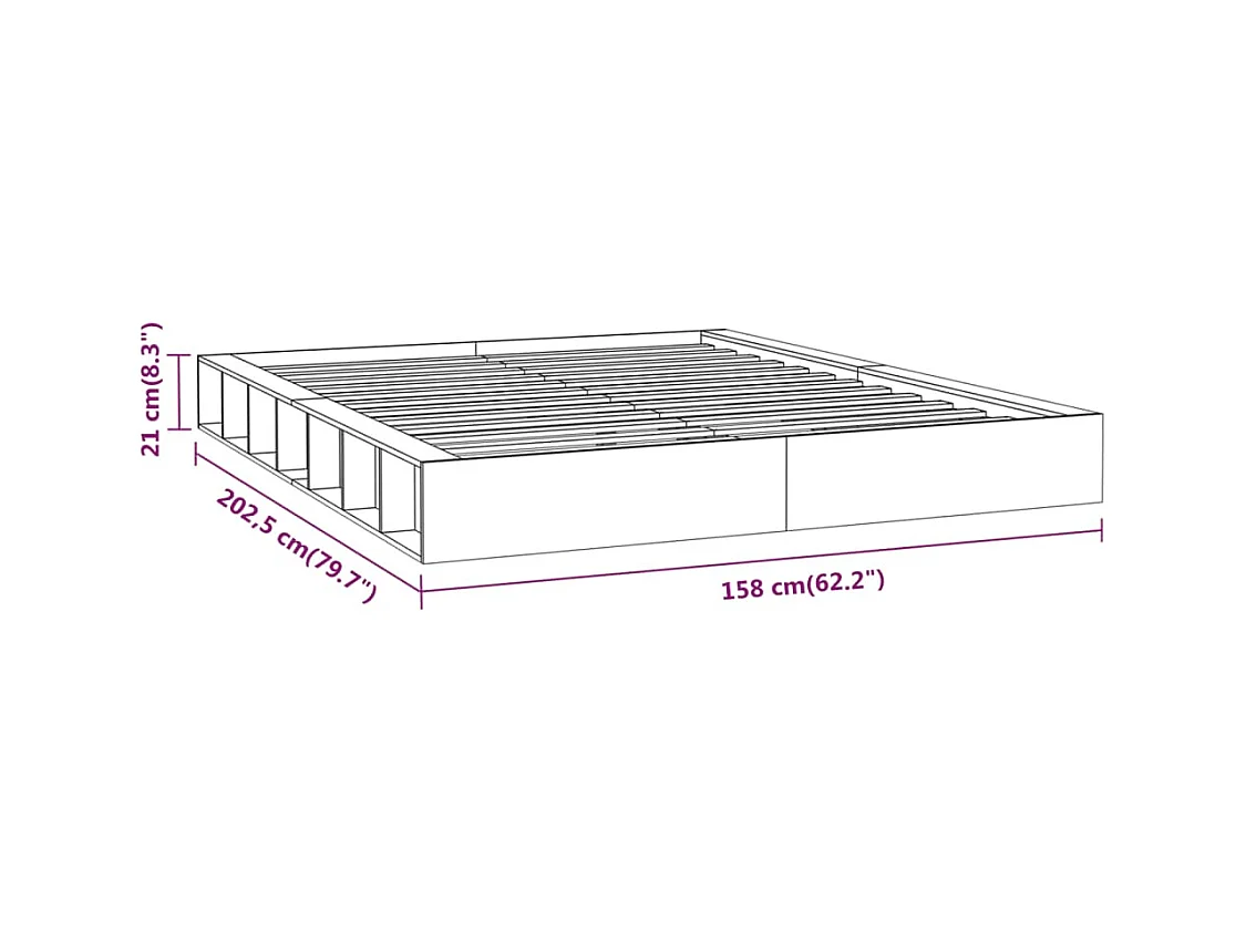Cadre de lit sans matelas 140x200 cm bois massif