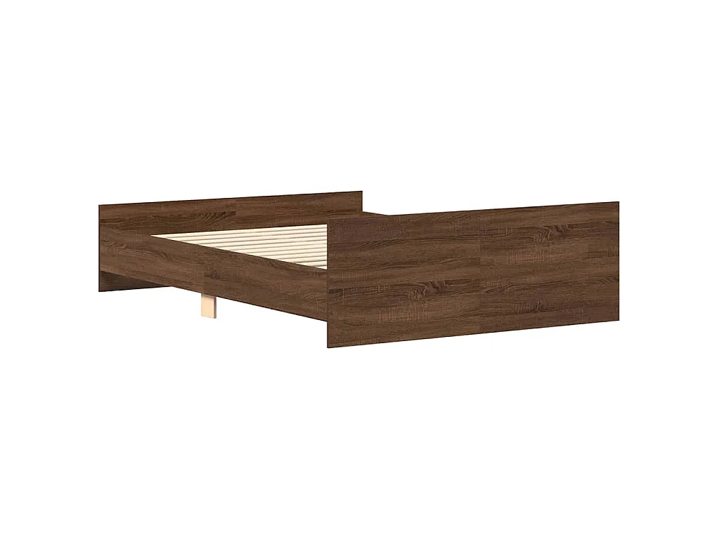 Cadre de lit sans matelas chêne marron 140x190 cm