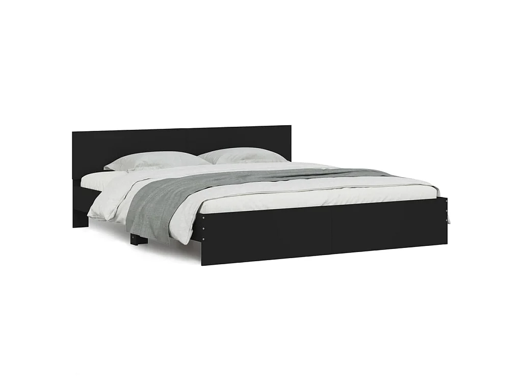 Cadre de lit sans matelas noir 200x200 cm