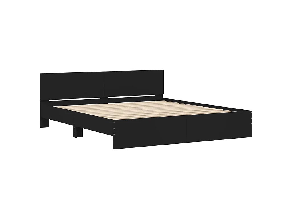 Cadre de lit sans matelas noir 200x200 cm