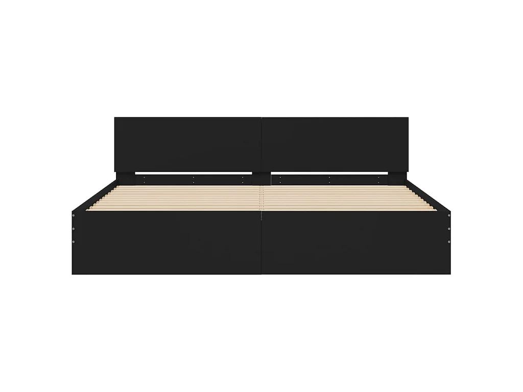 Cadre de lit sans matelas noir 200x200 cm
