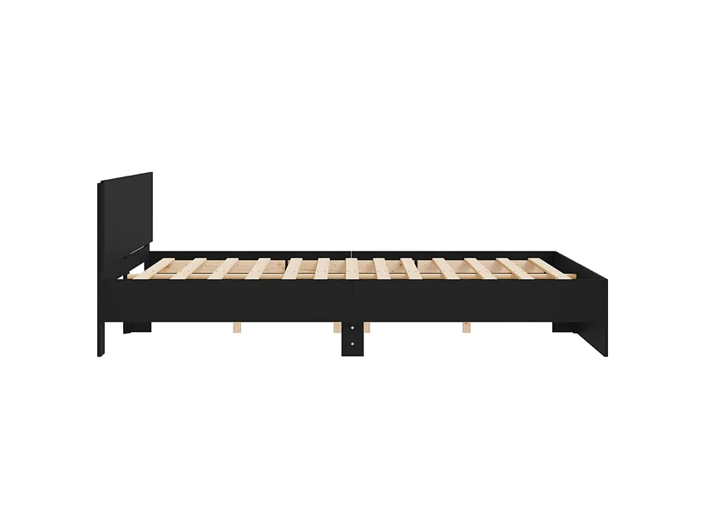 Cadre de lit sans matelas noir 200x200 cm