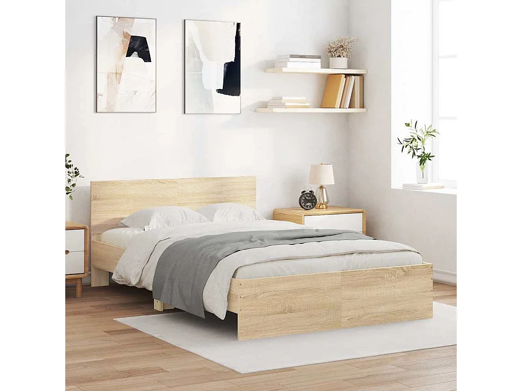 Cadre de lit sans matelas chêne sonoma 120x200 cm