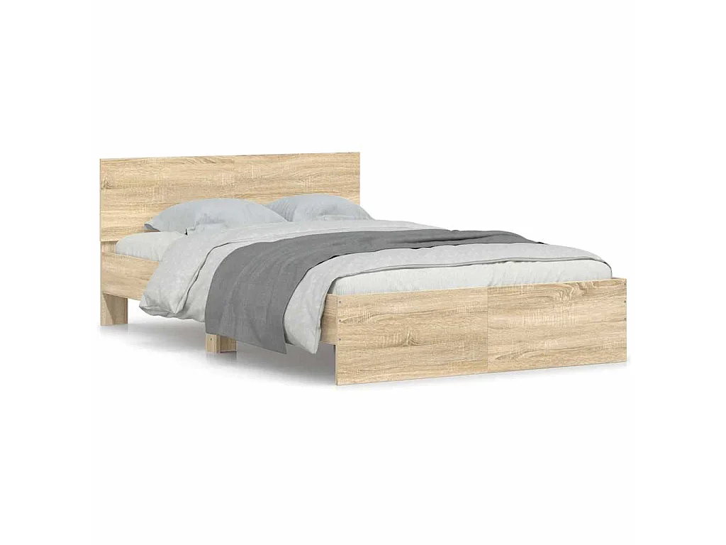 Cadre de lit sans matelas chêne sonoma 120x200 cm