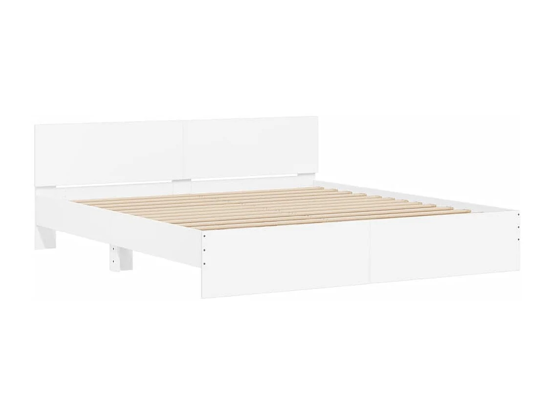 Bedframe met hoofdeinde wit 160x200 cm