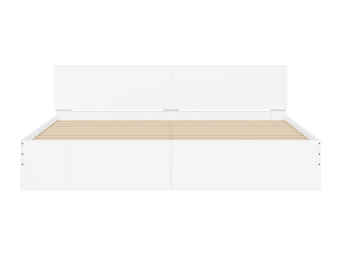 Bedframe met hoofdeinde wit 160x200 cm