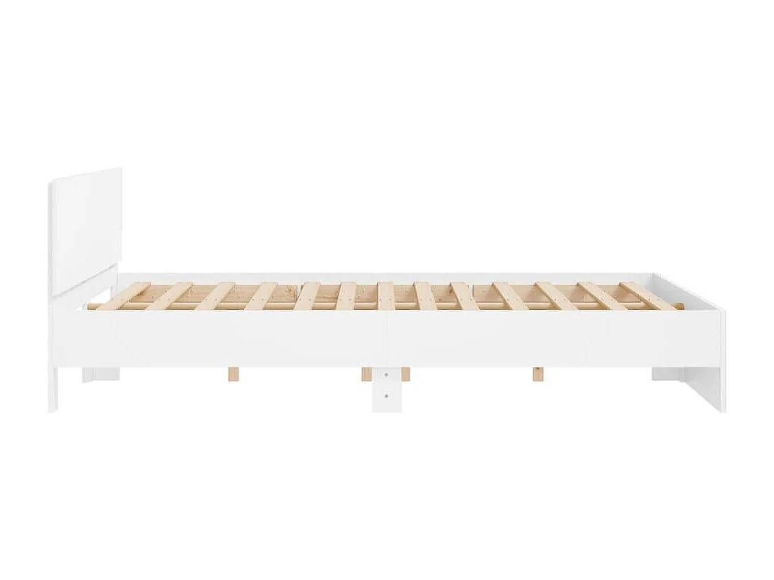 Bedframe met hoofdeinde wit 160x200 cm