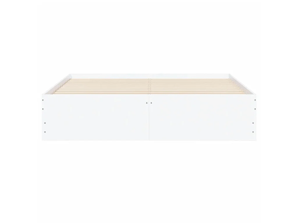 Cadre de lit avec tiroirs sans matelas blanc 140x190 cm