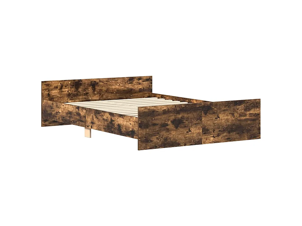 Bedframe met hoofd- en voeteneinde gerookt eiken 140x190 cm