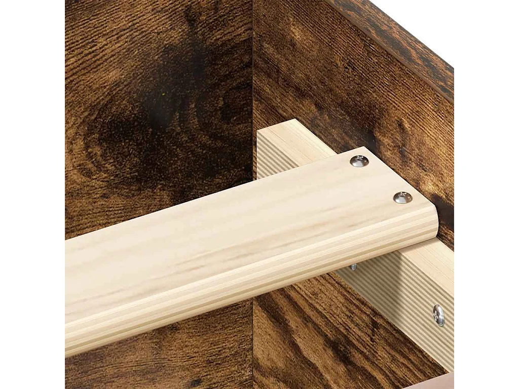 Bedframe met hoofd- en voeteneinde gerookt eiken 140x190 cm