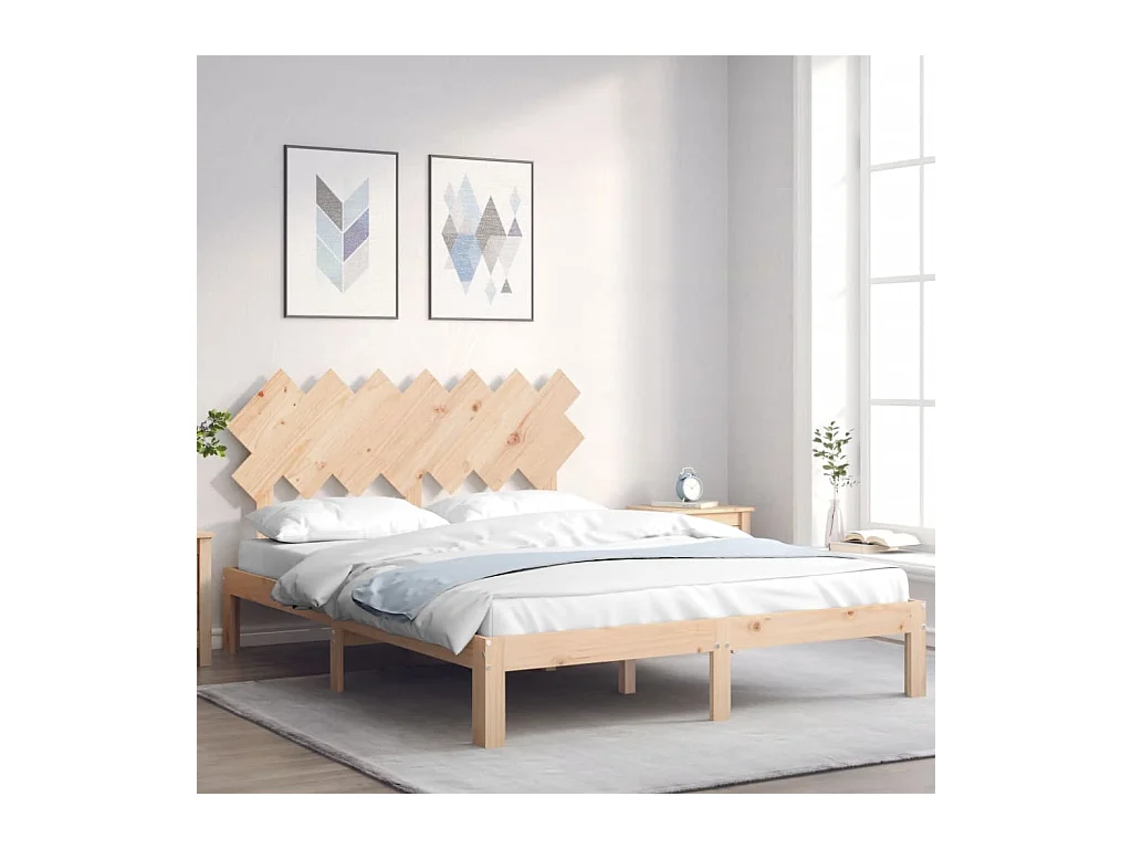 Cadre de lit sans matelas 140x190 cm bois de pin massif