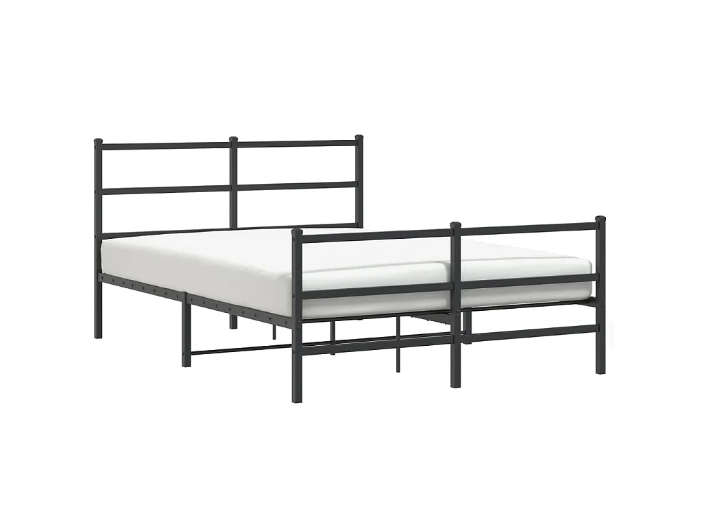 Estructura cama sin colchón con estribo metal negro 140x190 cm