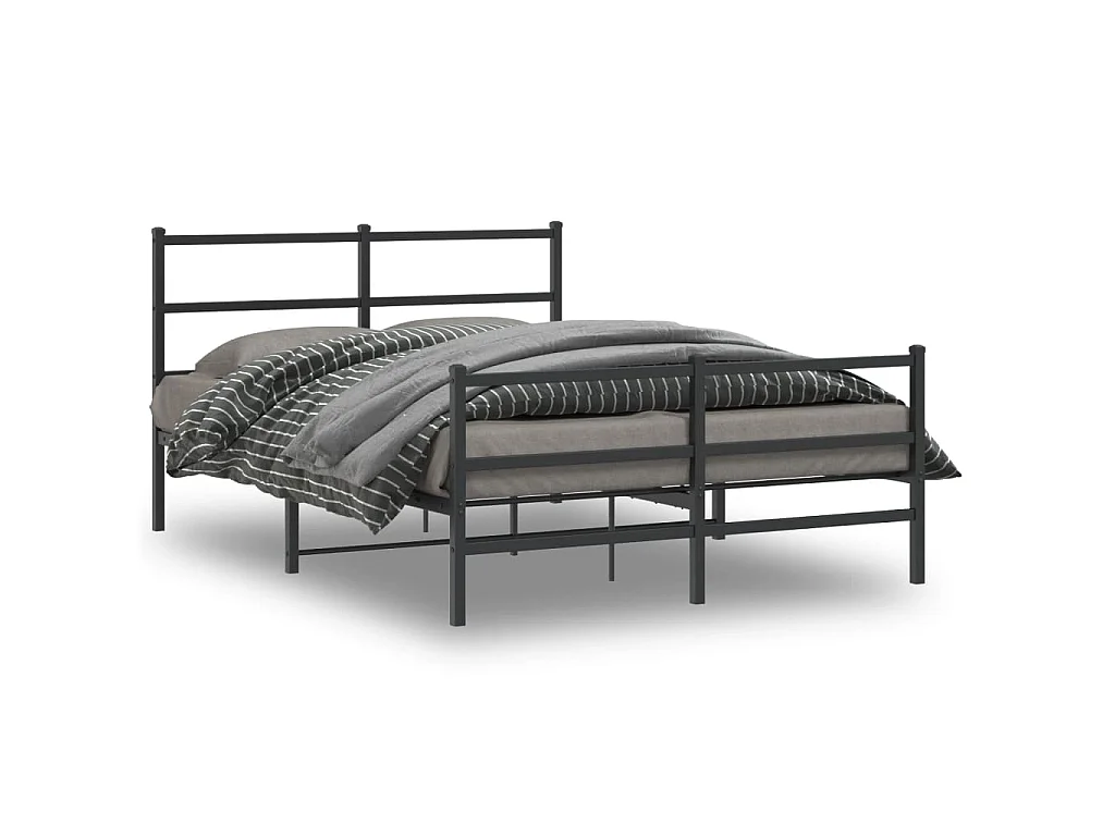 Estructura cama sin colchón con estribo metal negro 140x190 cm