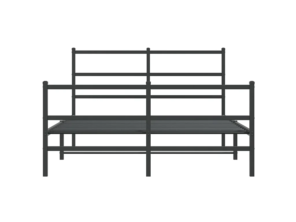 Estructura cama sin colchón con estribo metal negro 140x190 cm