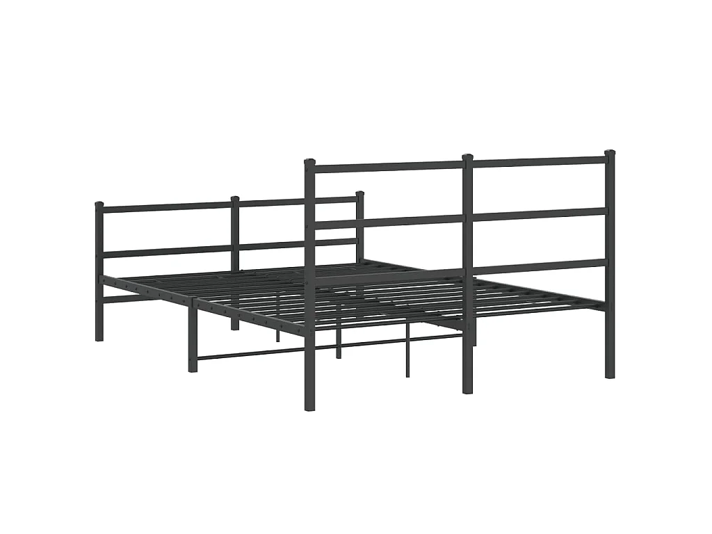 Estructura cama sin colchón con estribo metal negro 140x190 cm
