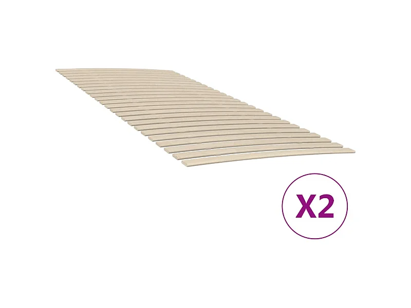 Ersatz-Lattenrost mit 48 Latten 2 Stk. 90x200 cm