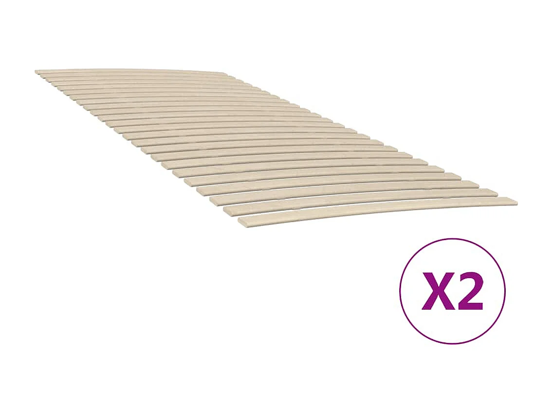 Lattes de rechange pour sommier avec 48 lattes, 2 pièces, 90 x 200 cm