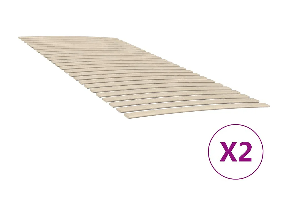 Lattes de rechange pour sommier avec 48 lattes, 2 pièces, 90 x 200 cm