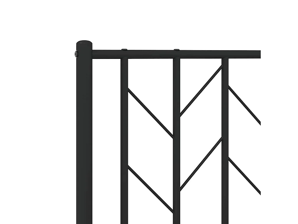 Cadre de lit métal sans matelas avec pied de lit noir 150x200cm