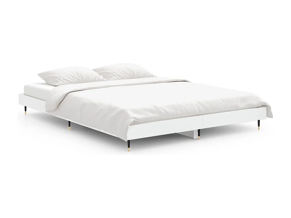 Cadre de lit sans matelas blanc 140x190 cm bois d'ingénierie