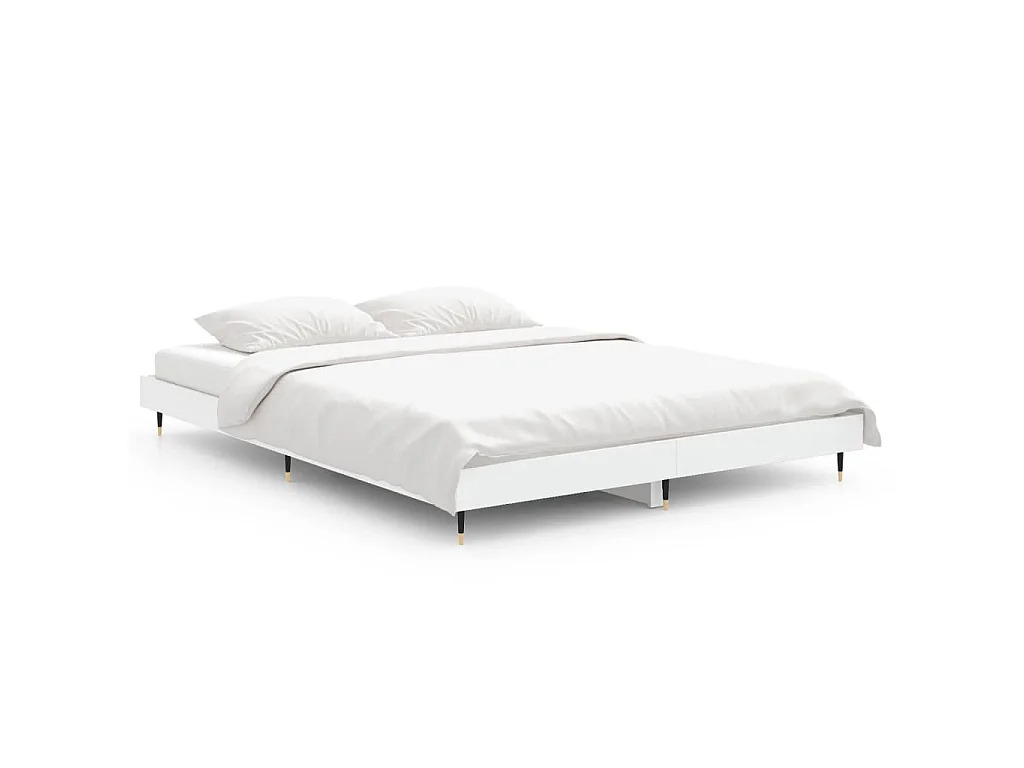 Cadre de lit sans matelas blanc 140x190 cm bois d'ingénierie