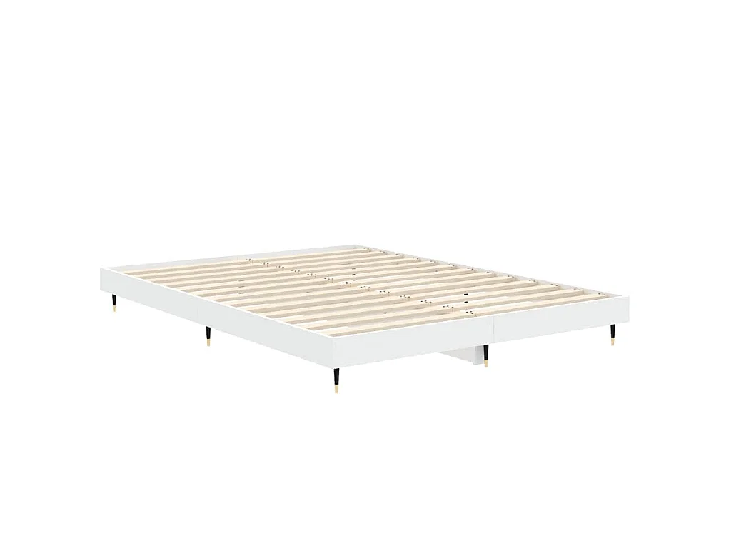 Cadre de lit sans matelas blanc 140x190 cm bois d'ingénierie