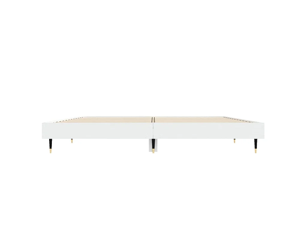Cadre de lit sans matelas blanc 140x190 cm bois d'ingénierie