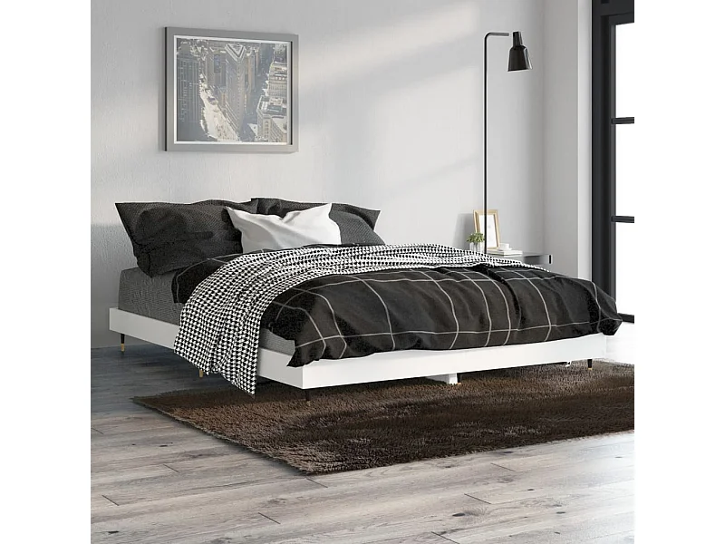 Bettgestell Weiß 140x190 cm Holzwerkstoff