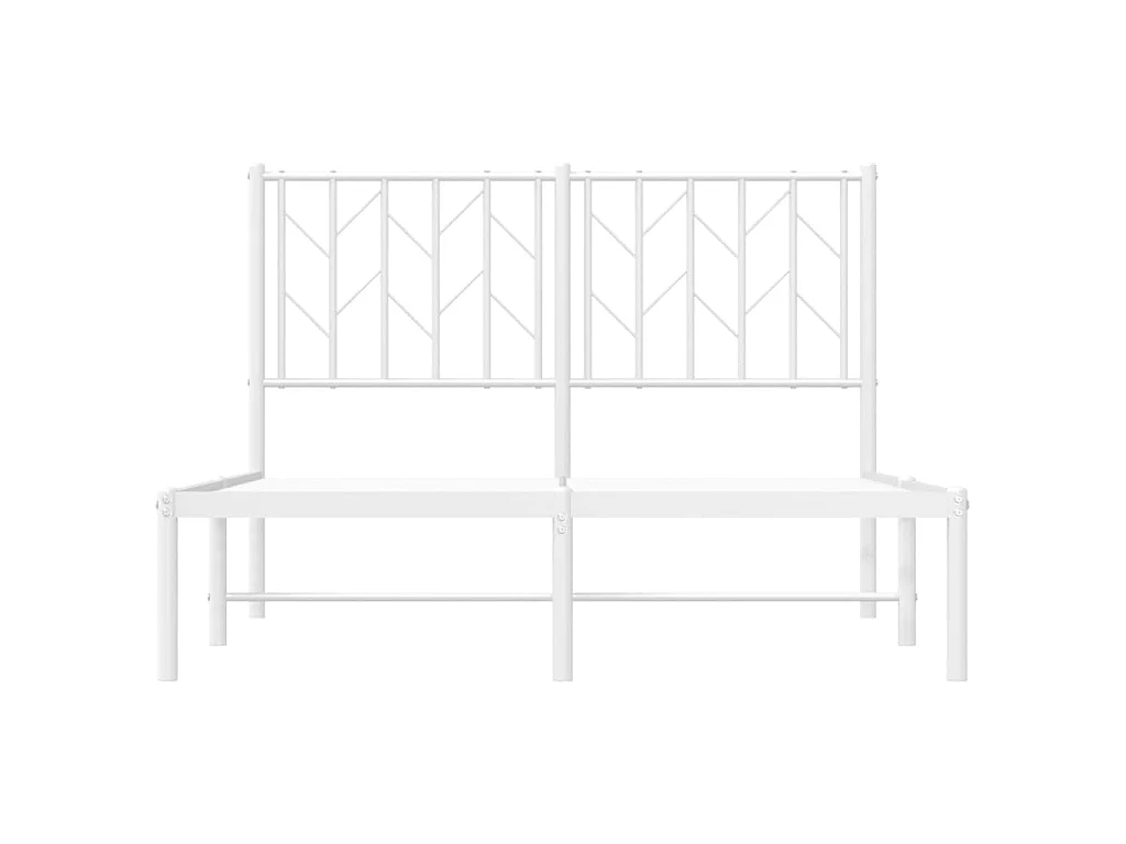 Cadre de lit métal sans matelas et tête de lit blanc 120x200 cm