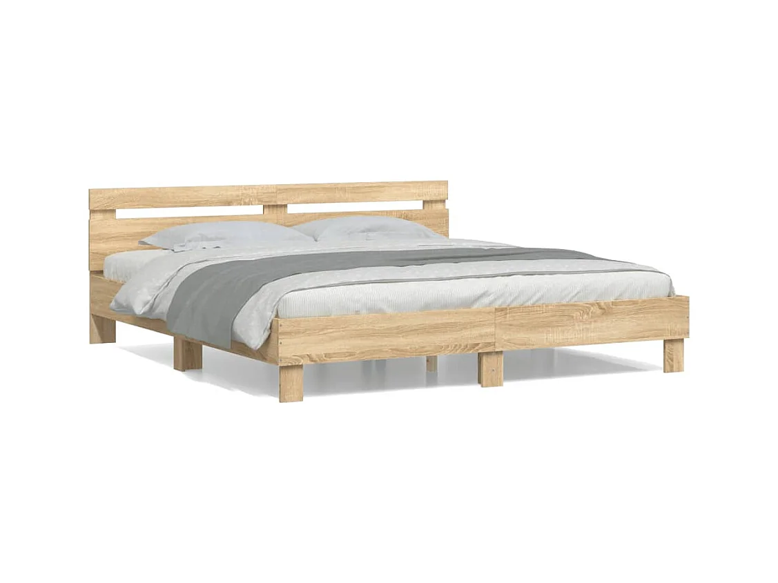 Cadre de lit sans matelas chêne sonoma 200x200 cm