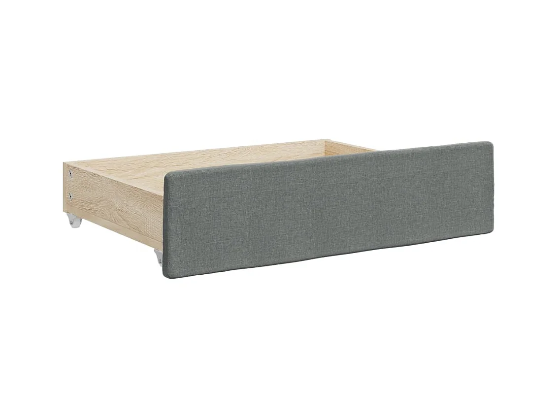Tagesbett Ausziehbar mit Schubladen Dunkelgrau 80x200 cm Stoff