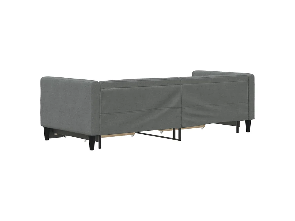 Tagesbett Ausziehbar mit Schubladen Dunkelgrau 80x200 cm Stoff