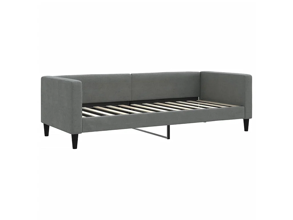 Tagesbett Ausziehbar mit Schubladen Dunkelgrau 80x200 cm Stoff