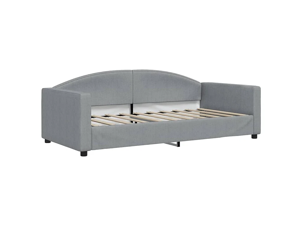 Sofá-cama c/ gavetão e colchões 90x190 cm tecido cinzento-claro