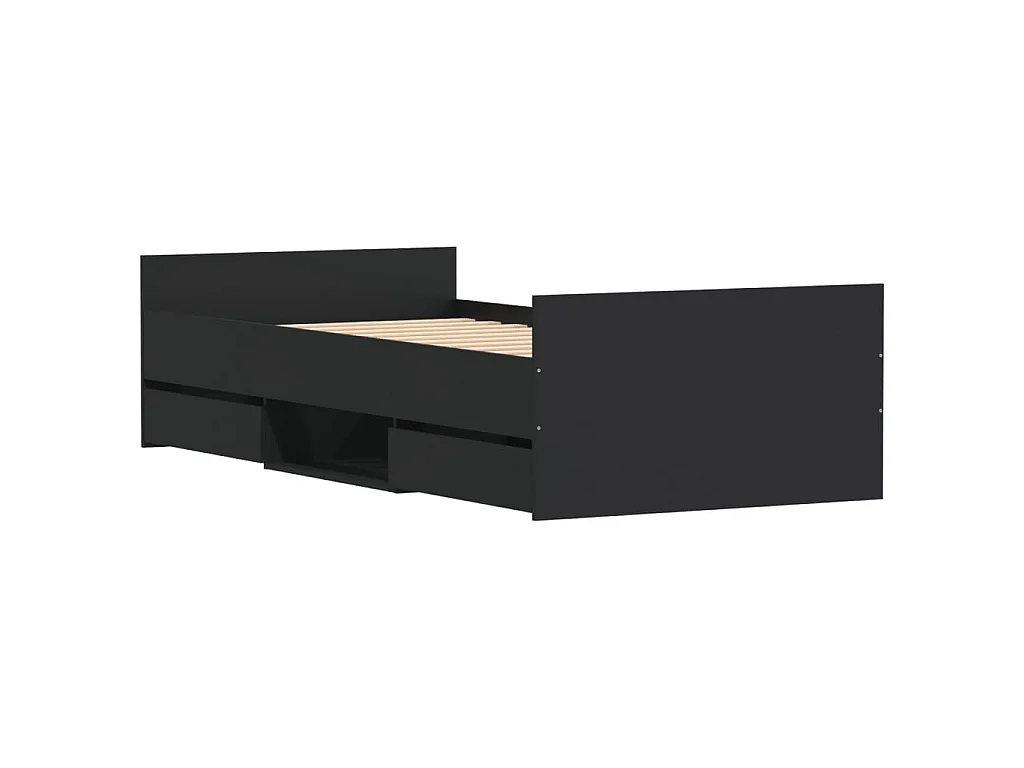 Giroletto con Testiera e Pediera Nero 100x200 cm