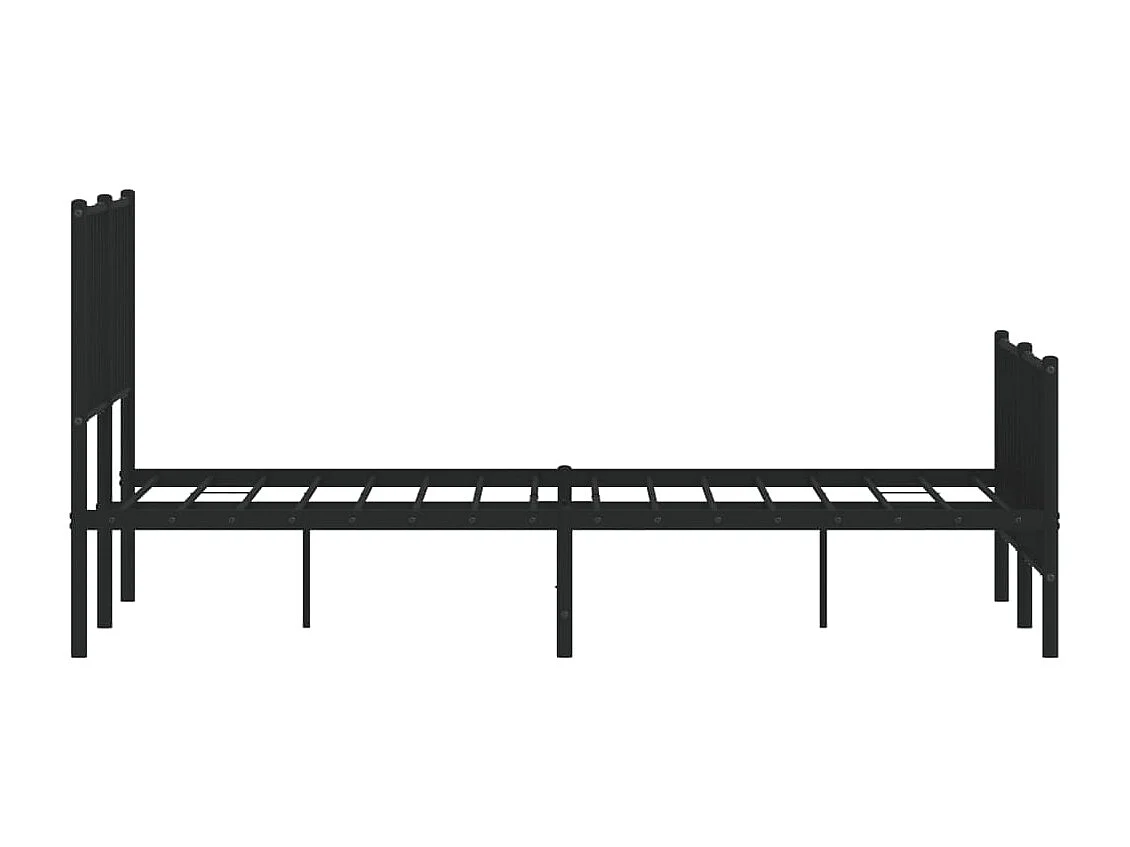 Cadre de lit métal sans matelas avec pied de lit noir 140x190cm