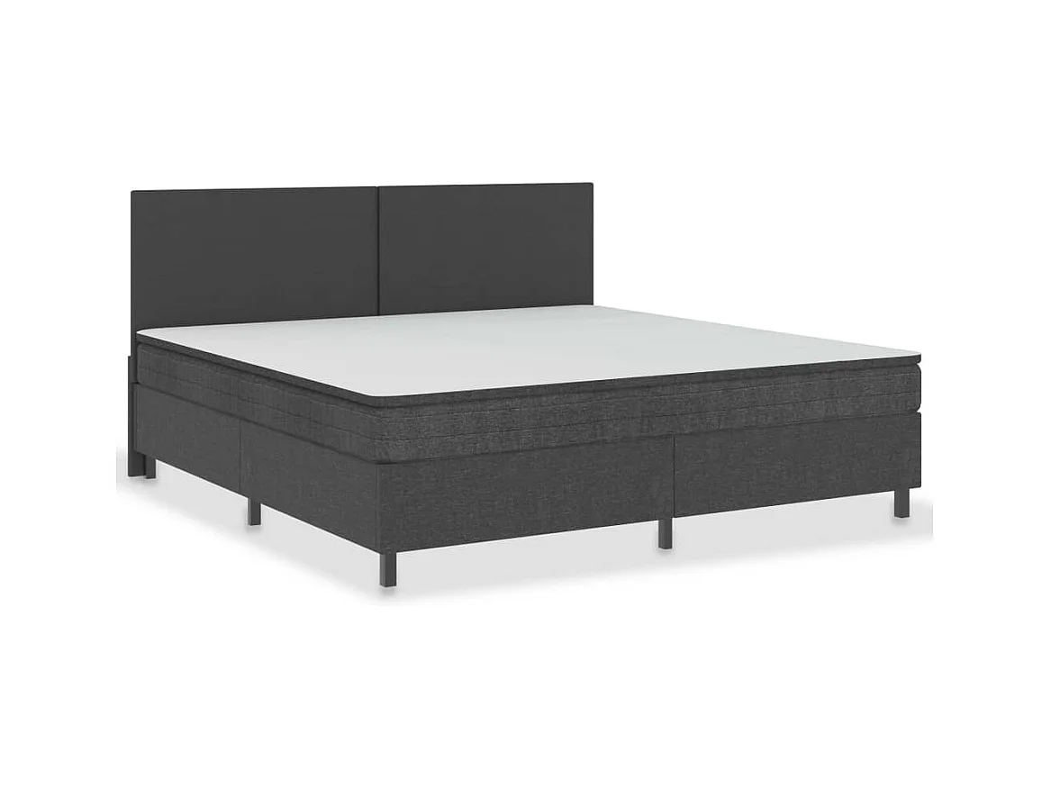 Sommier à lattes de lit Gris foncé Tissu 200x200 cm
