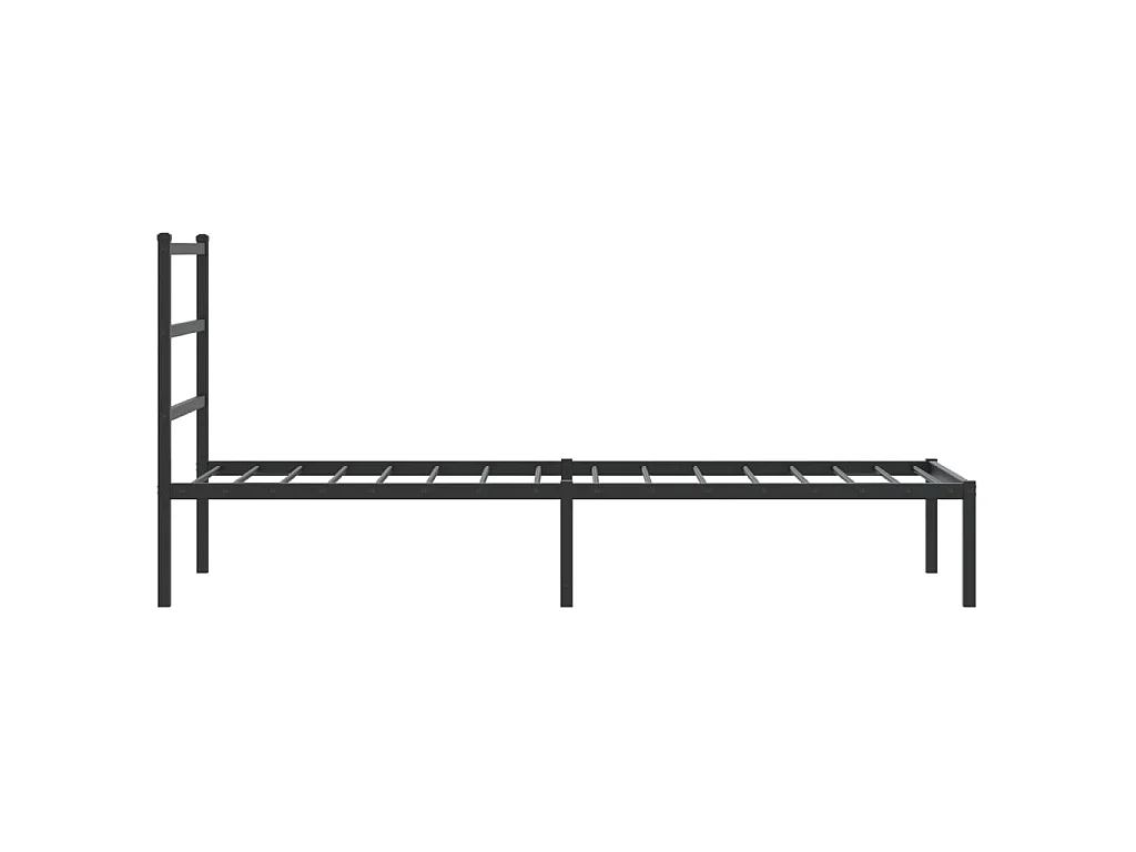 Cadre de lit métal sans matelas avec tête de lit noir 80x200 cm