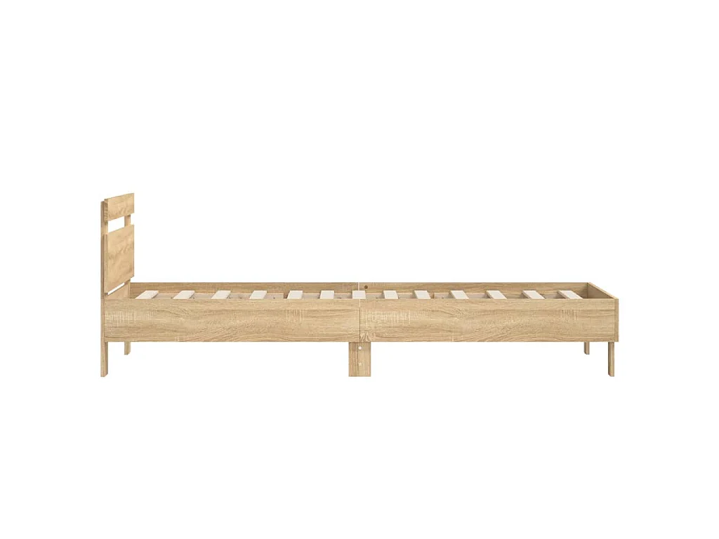 Bedframe met hoofdbord zonder matras sonoma eiken 90x200 cm