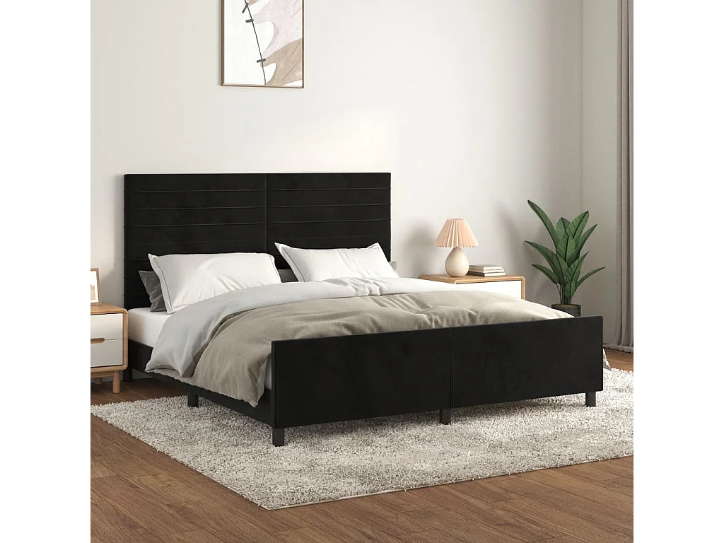 Bedframe zonder matras 160x200 cm fluweel zwart