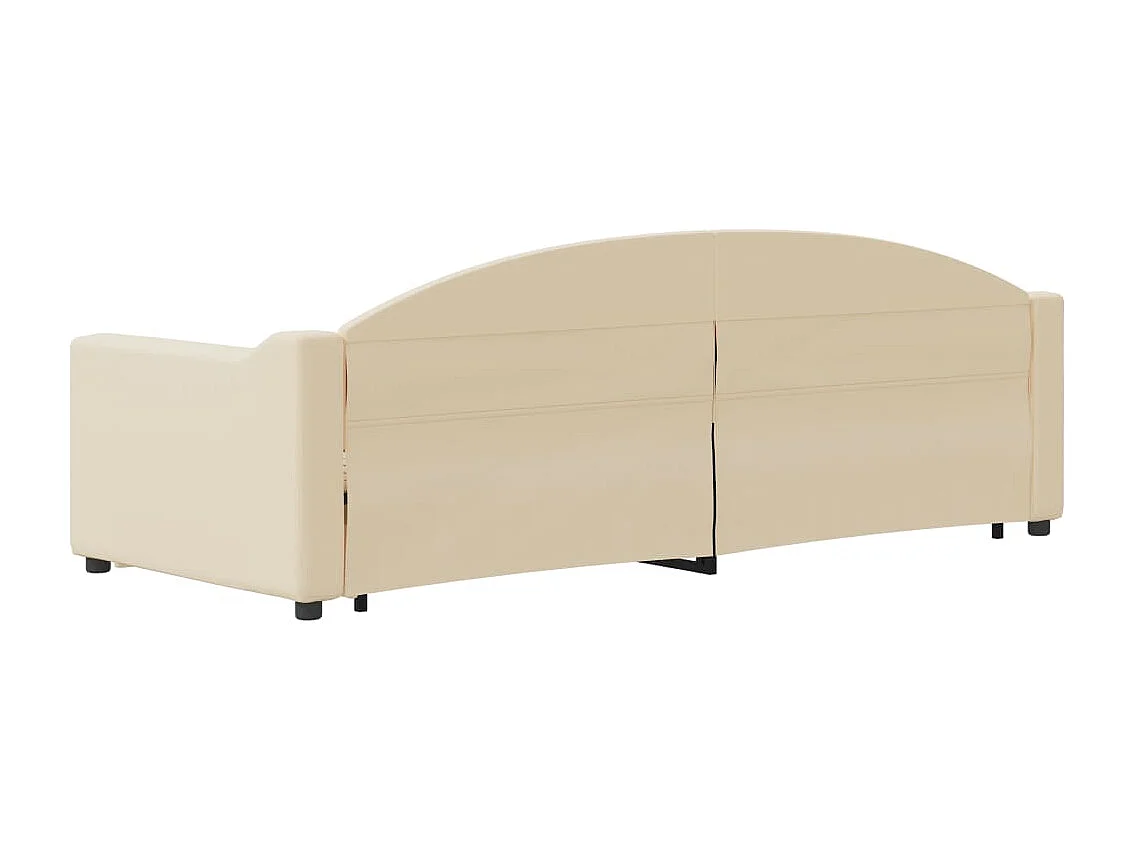 Tagesbett Ausziehbar mit Schubladen Creme 80x200 cm Stoff