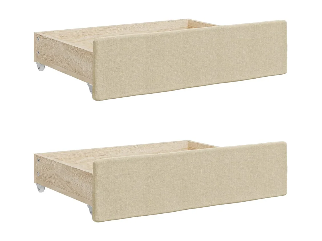 Tagesbett Ausziehbar mit Schubladen Creme 80x200 cm Stoff