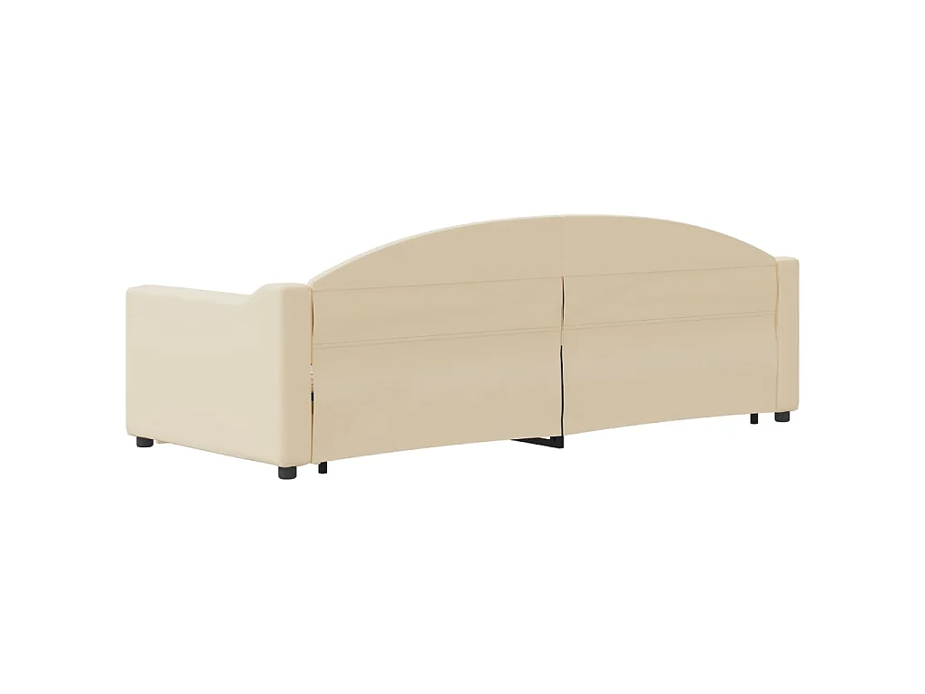 Lit de jour avec gigogne et tiroirs sans matelas crème 80x200cm