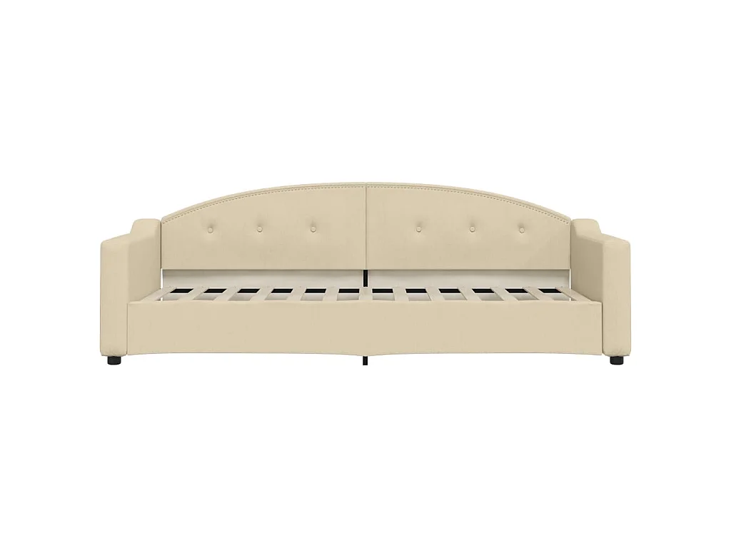 Lit de jour avec gigogne et tiroirs sans matelas crème 80x200cm