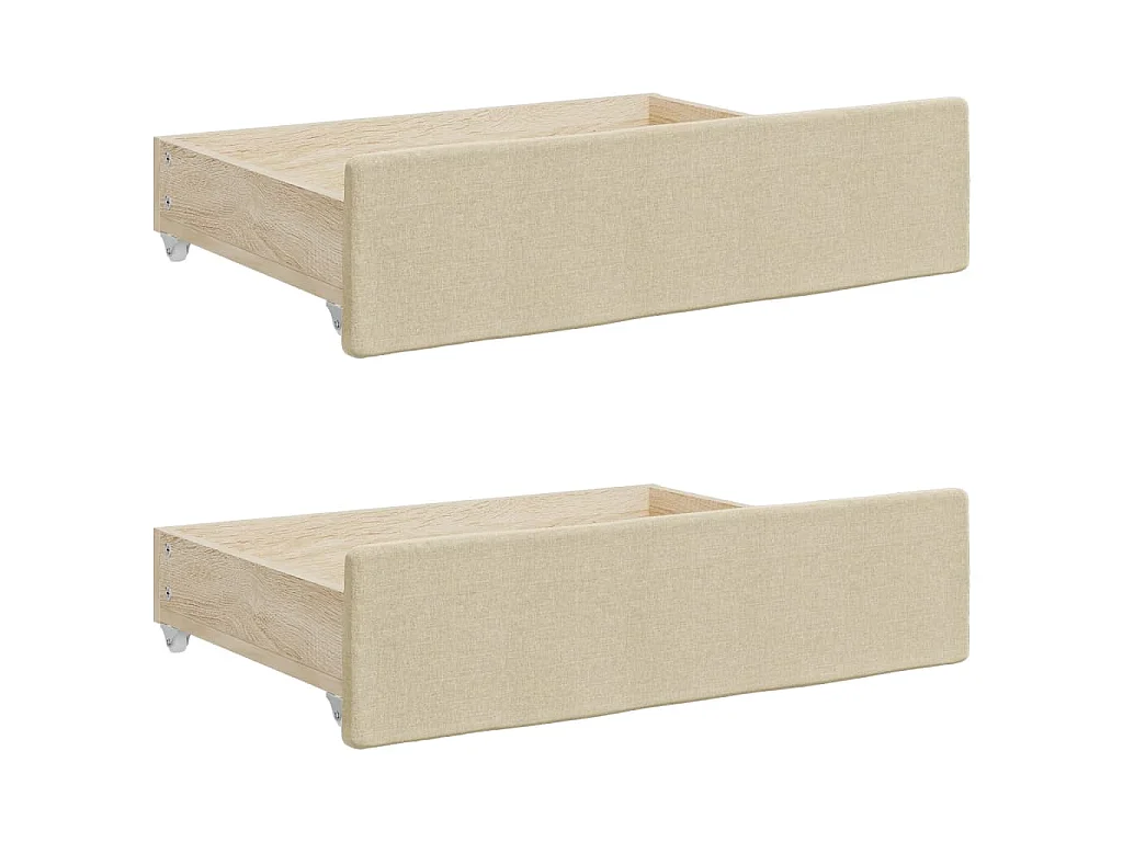 Lit de jour avec gigogne et tiroirs sans matelas crème 80x200cm
