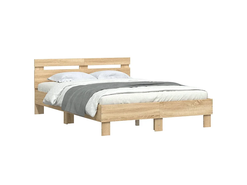 Cadre de lit sans matelas chêne sonoma 120x200 cm